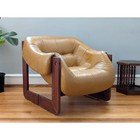 Vintage Mid-century Modern Percival Lafer Mp97 Yellow Leather And Rosewood Chair