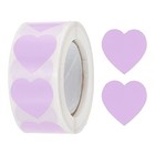  500 Pcs Heart Shaped Sticker 1 Inch Self-adhesive Love Sticker Light Purple