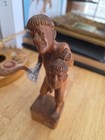 Vintage Tribal Head Hunter Warrior Sculpture Carved Severed Head Wood Statue 8 