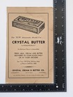 Vintage 1930s Crystal Creamery Butter Print Ad Sacramento California Ca Dairy