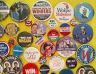 100 Diff Presidential Political Cause Campaign Pinbacks Pins Buttons 1940s   Lot