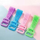 Silicone Bath Towel Rub Body Brush Shower Pull Back Strip Scrubber Exfoliating