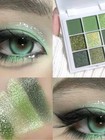 Green Eyeshadow Palette Matte Shimmer Glitter 9 Colors Small New