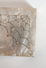 Vintage 1940s 1950s Lucite Pearl Powder Compact Spider Web With Bug