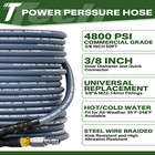 50ft 4800psi 3 8  Pressure Washer Hose Kink Resistant Power Hose Quick Connect