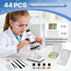 61 Piece Kids Microscope Kit  100x-1200x Magnification With Led Light   Durable