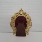 Vintage Victorian Design Era Brass Picture Frame Easel Back  Oval Design 