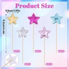 100 Pcs Glitter Star Cupcake Toppers - Colorful Food Picks For Parties