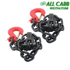 Black Red 2pcs 36  G80 Trailer Safety Chain 3 8  25000lbs G70 Hook Chain Buckle