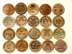 Lot Of 20 Different Vintage Ohio Wooden Nickels Token Coin Collection  14 Oh