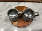 Vintage Wilton Armetale Usa Set Of Matte Pewter Tankard Salt   Pepper Shakers