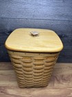 Vnt 1999 Longaberger Large  Basket With Plastic Protector And Lid 11 5x9 75   