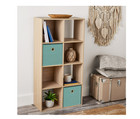Mainstays 8 Cube Storage Organizer Bookcase Display Shelf 8 Cubby - Spring Pine