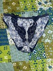 Vtg Maidenform Heartstrings Large Blue Satin Panties Lace Trim Second Skin 25318