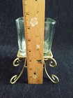 Vintage Scrolled Metal Votive Candle Stand And Thick Glass Candle Holder 2pc Set
