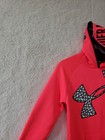 Under Armour Girls Sweatshirt Large Pink Logo 100  Polyester Hooded Pullover Fit