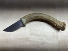 Vintage Fixed Blade Knife Stag Antler Handle With Sheath