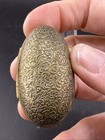 Victorian Era Gold Gilded Egg Shaped Thimble Holder With Thimble     