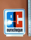 1990 s Euro Check Bank  business Entrance Door  Plexi Decal Sign  5 X 4   Nos
