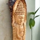 Meditating Buddha Statue Hand Carved Sculpture Pine Wood 40 
