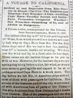 1849 Newspaper 1st Ship Fm Ny To The California Gold Rush-early Travel Narrative