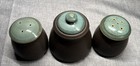 Oneida Stonybrook Spruce Sugar Stoneware Bowl   Lid  Salt   Pepper Shakers