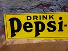 New Old Stock Nos Tin Metal Drink Pepsi Cola Chas W  Shonk Chicago Tacker Sign