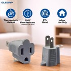 2 To 3 Prong Adapter  2 Pack  Gray - Polarized Grounding Plug Adapter  Etl
