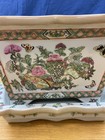 Vintage Large Hexagon Asian Famille Rose Planter jardiniere W detached Base