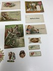 Victorian Lot Of 20 Diecuts  Calling Cards  Scraps Floral  Hands  Dog  Frog