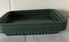 Tablecraft Plastic Serving Baskets Set Of 6 Dark Green 11x8 Rectangular