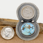 Golden Hills Turquoise Ring W Antique 1883 Coin Robert Johnson Navajo 9 Sterling