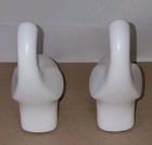 Pair Of Modern Elephant Figurines Statues - White Ceramic New - 4 