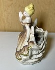 Figurine Lady Planter Vase Full Figure W Petticoat Dress Japan Vintage