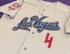 Game Used worn Las Vegas Area 51   s Milb la Dodgers Mlb   4 Rawlings Jersey 48
