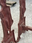 Vintage 1875  George Washington  Cast Iron Fireplace Andirons Pair 18 5in Brown