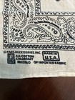 Vintage Paris Accessories White Paisley Bandana Western Made In Usa