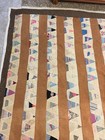 Antique Patchwork Quilt Multicolor Handmade Hand Sewn 72  X 84  Good Cutter Read