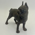 Antique Hubley Cast Iron Boston Terrier Dog Door Stop Statue Figure Sculpture 