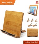 Bamboo Book Stand Adjustable Foldable Holder Lightweight Cookbook Reading Desk
