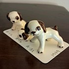 Htf Early Vintage Hagen Renaker Mutt Dog Family  Brown   White  1949