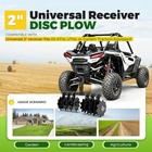 34  Disc Plow Harrow 8 Disc Blades Cut W  2  Receiver Hitch For Atv Utv Tractor