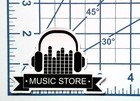 Music Store Headphones Vinyl Sticker Equalizer Sound Wave Audiophile Decal