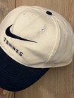 Vintage 90s Nike Tennis Snapback Hat White Navy Blue Adjustable Embroidered