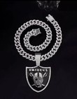 Las Vegas Raiders Football Bling Hip Hop Pendant   24  Necklace