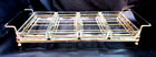 Four Rectangle Clear Glass Serving Dish Large 3x8x17 Gold Tone Steel Wire Rack