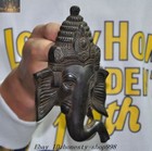 6   Old Tibet Buddhism Bronze Elephant Head God Buddha Head Statue Wall Hanging