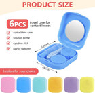 6 Pack Colorful Contact Lens Case Travel Kit Contact Box Holder Soak Storage Con