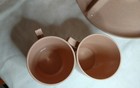 Vtg Gothamware Plastic Speckled Pink Cup And Plate Picnic Retro Set Of 2