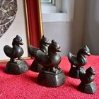 Set Of 5 Vintage Rare Antique Opium Scale Weights Burmese Bronze Hintha Birds